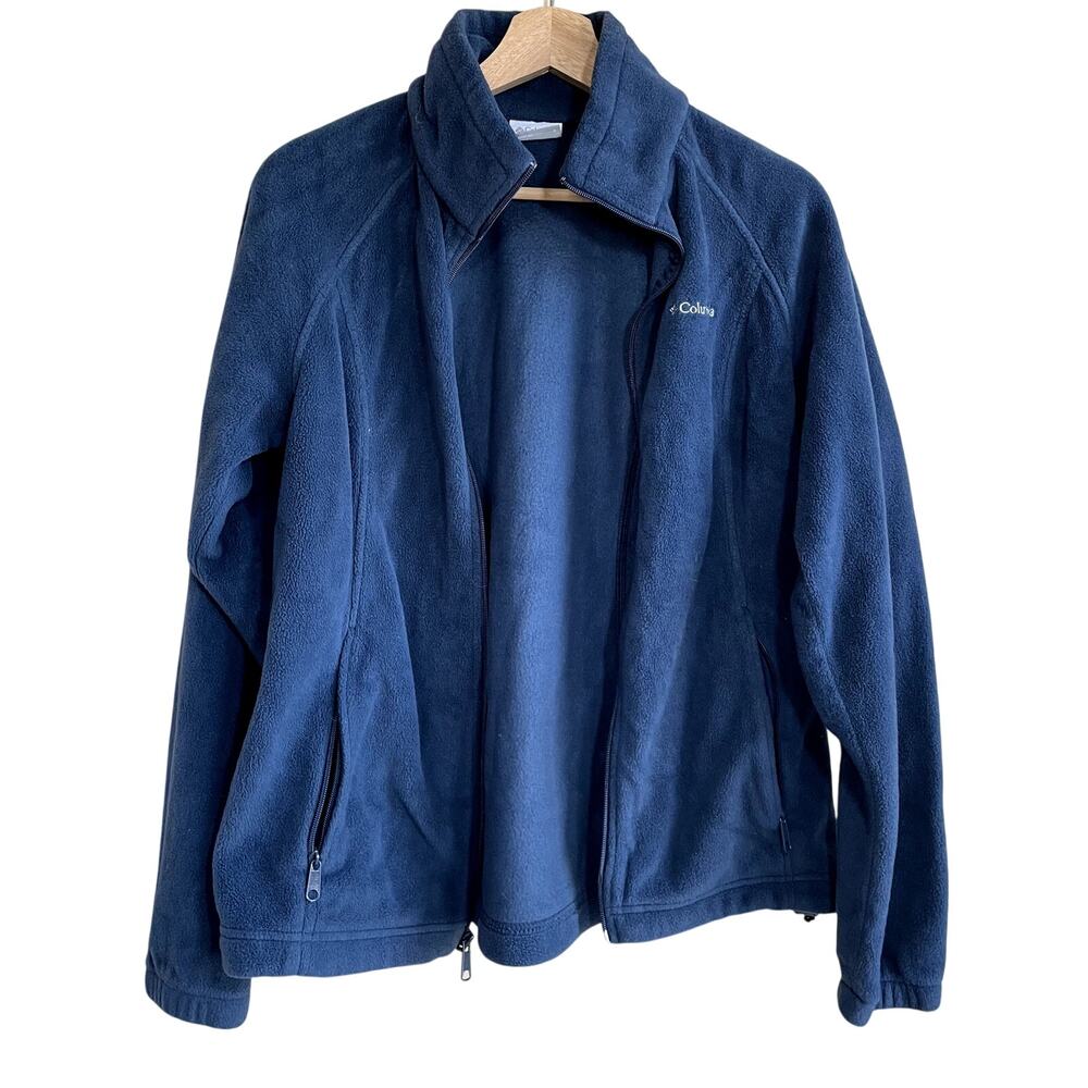 Columbia turquoise blue full zip fleece sweater jacket women's‎ size large